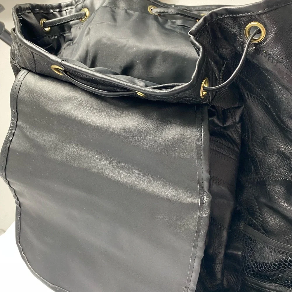 Black Faux Leather Backpack - Classic Everyday Carry